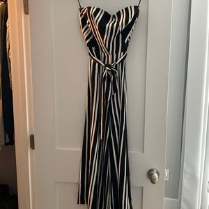 Strapless navy jumpsuit